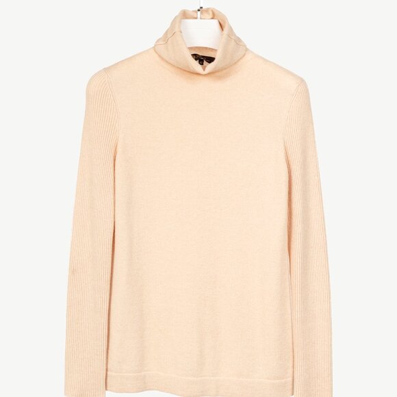 Loro Piana Cream Cashmere Turtleneck Sweater - Picture 1 of 9